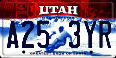 UT license plate A253YR