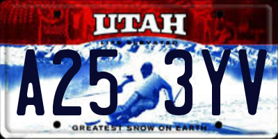 UT license plate A253YV