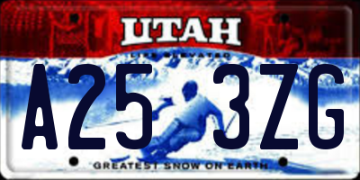 UT license plate A253ZG