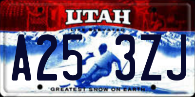 UT license plate A253ZJ