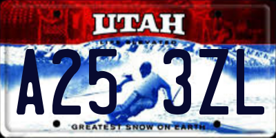UT license plate A253ZL