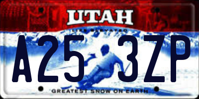 UT license plate A253ZP