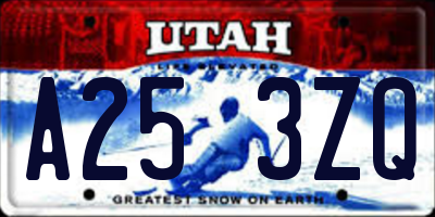 UT license plate A253ZQ