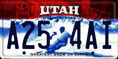 UT license plate A254AI