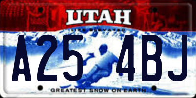 UT license plate A254BJ