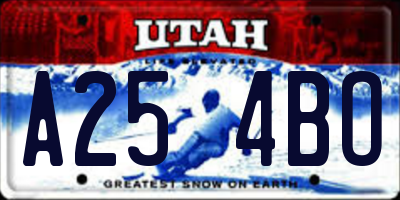 UT license plate A254BO