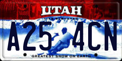 UT license plate A254CN