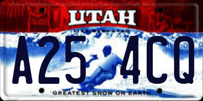 UT license plate A254CQ