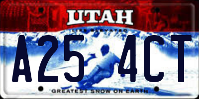 UT license plate A254CT
