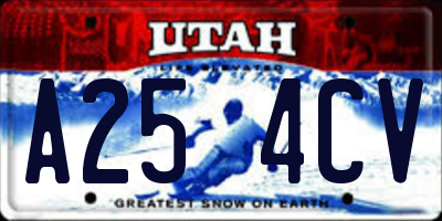 UT license plate A254CV