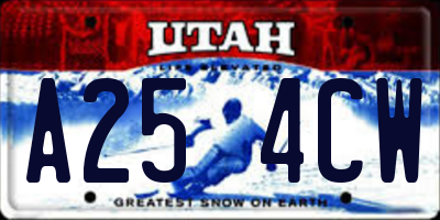 UT license plate A254CW