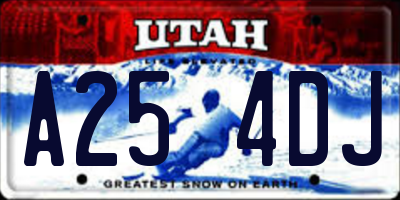 UT license plate A254DJ