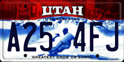 UT license plate A254FJ