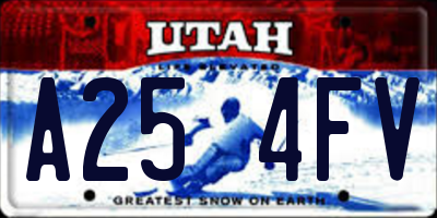 UT license plate A254FV