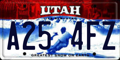 UT license plate A254FZ