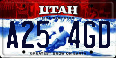 UT license plate A254GD