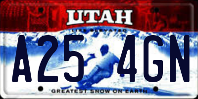 UT license plate A254GN