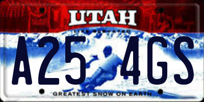 UT license plate A254GS