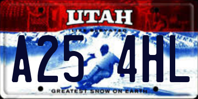UT license plate A254HL