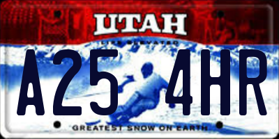 UT license plate A254HR
