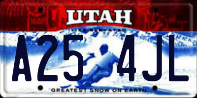UT license plate A254JL