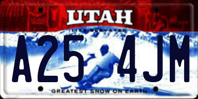UT license plate A254JM