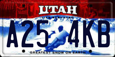 UT license plate A254KB