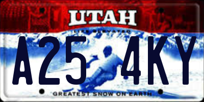 UT license plate A254KY