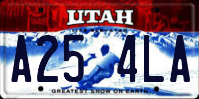 UT license plate A254LA