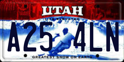 UT license plate A254LN