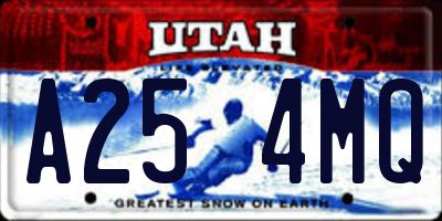 UT license plate A254MQ