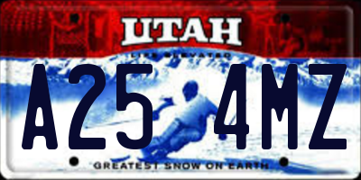 UT license plate A254MZ