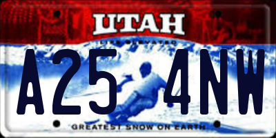 UT license plate A254NW