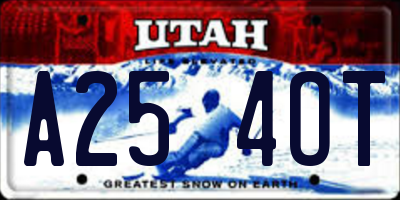 UT license plate A254OT