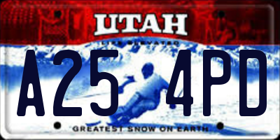 UT license plate A254PD