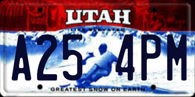 UT license plate A254PM