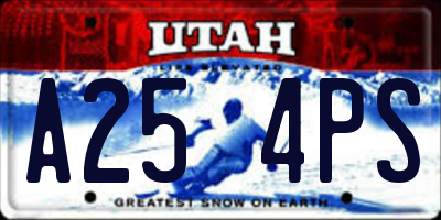 UT license plate A254PS