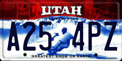 UT license plate A254PZ
