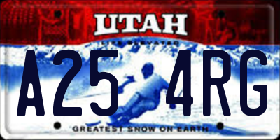 UT license plate A254RG