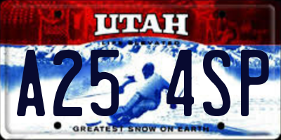 UT license plate A254SP