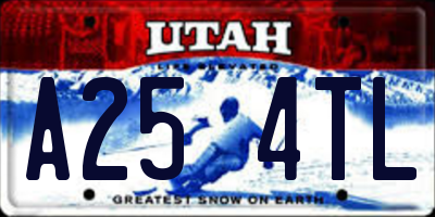 UT license plate A254TL