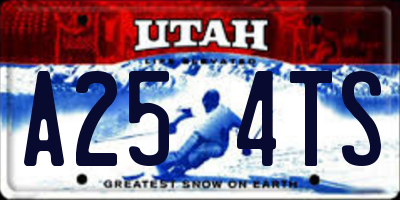 UT license plate A254TS