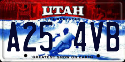 UT license plate A254VB