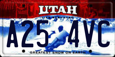 UT license plate A254VC