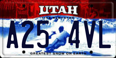 UT license plate A254VL