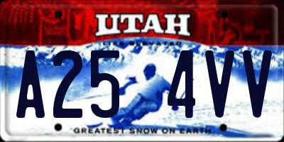 UT license plate A254VV