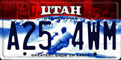UT license plate A254WM