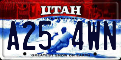 UT license plate A254WN