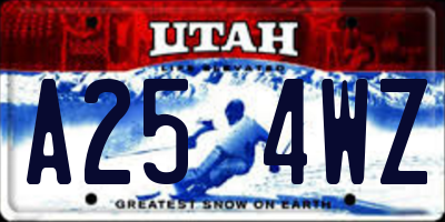 UT license plate A254WZ