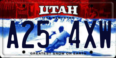 UT license plate A254XW